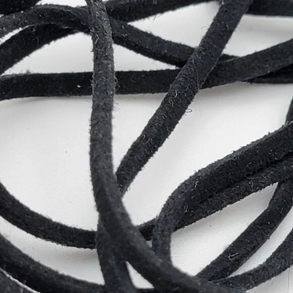 Vanessa Mooney Bolo Tassel Lariat Necklace Black Soft Leather Gold Plated New - Picture 4 of 6